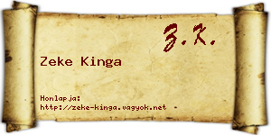 Zeke Kinga névjegykártya