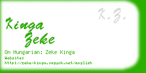 kinga zeke business card